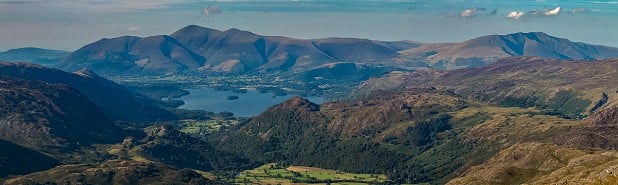 Borrowdale, Derwent Water, Keswick and the mountains beyond.   © Russell Lovett