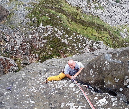 Ali nearing the top of the immense and unrelenting Track of the Cat  © Andy Moles