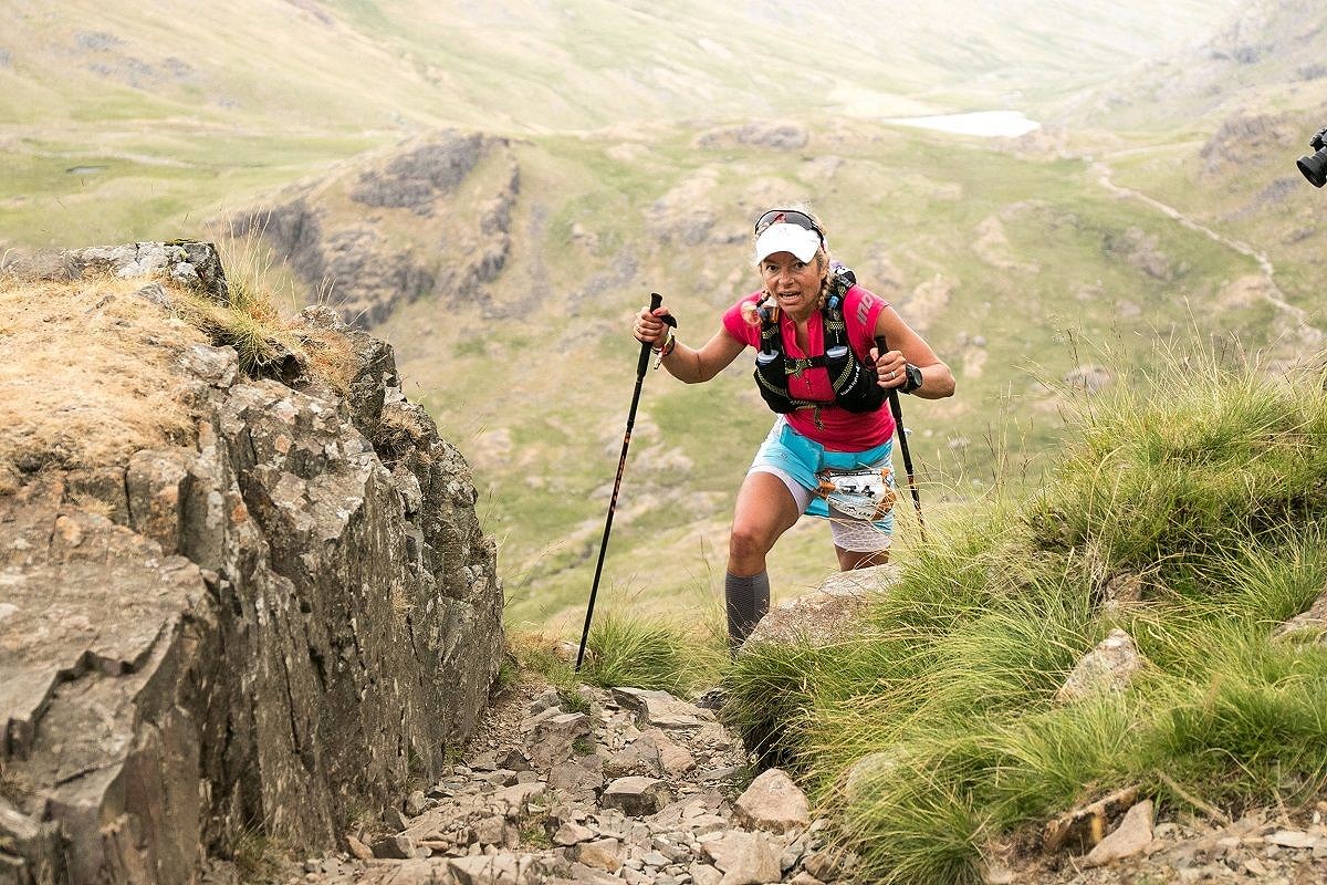 Skyraces involve a lot of ascent and many runners choose to run with poles, a preference that is gaining popularity in the UK  © Wildman Media / Paul Mitchell