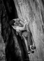 Angus Kille playing air trumpet whilst working Big Issue E9 6C South Pembroke.<br>© John Bunney