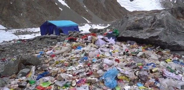 Screenshot of the detritus allegedly 'left over' at K2 base camp.  © UKC Articles