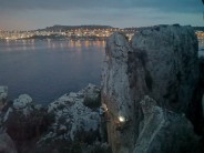 Climbing on past sunset on a warm September day on Malta. Communication Breakdown (6b) & Never Let Me Down (6b+).
