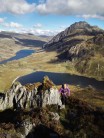 Views of Tryfan and the Ogwen valley from the East ridge of Y Garn