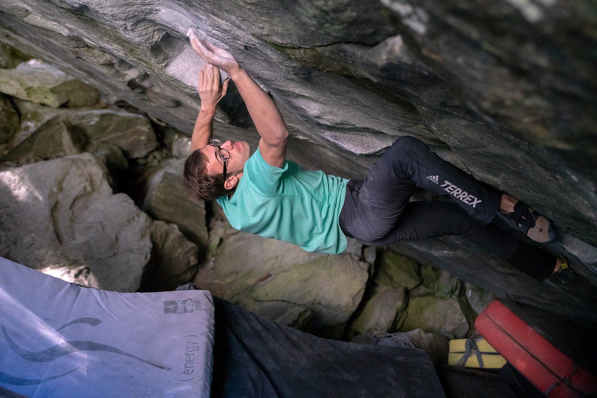 Will Bosi ticking his first 8C.  © Eddie Fowke/The Circuit Climbing Magazine