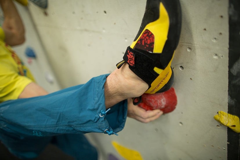 Many climbers will favour shoes with a full-coverage rubber heel-cup for heel-hooking, provided they fit closely.  © Nick Brown - UKC