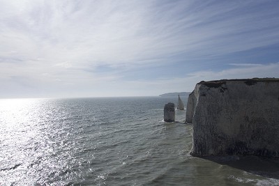 Look across at the Pinnacles from Old Harry Rocks, both of these stacks have been climbed!  © Mark Reeves