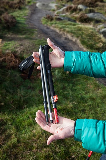Five section poles folded to a tidy length that fits easily in a rucksack  © UKC