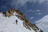 Heading up to the Cosmiques Arete