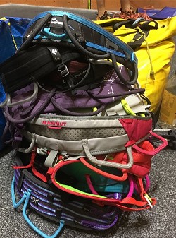 Stacked up for falls tests at the wall  © UKC Gear
