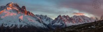 Aiguille Verte to Mont Blanc - Alpenglow