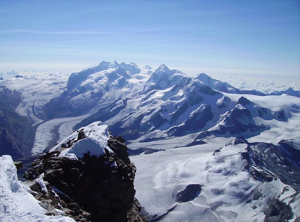 Monte Rosa from the summit of the Matterhorn.  © UKC Articles