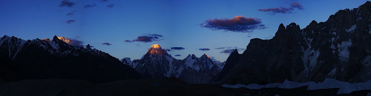 Last of the days light on Gasherbrum and Broadpeak  © WCC