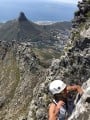 Jill ascending Table Mountain the enjoyable way