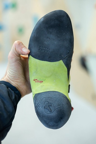 You can see almost see the tension in the sole of the shoe: great for steep ground and heel hooking  © Nick Brown
