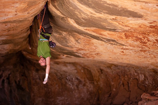 Danny Parker hanging out on Century Crack.  © Jon Vickers