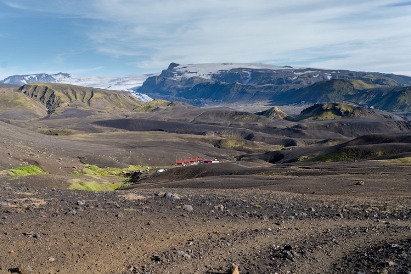 Emstrur, a welcome oasis in the desert, sits directly in the line of fire of the active Katla Volcano  © Purple Peak Adventures