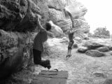 David Owen and Isaac Owen messing around at Stone Farm Rocks<br>© spiderant