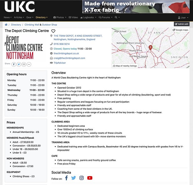 New Directory page  © UKC