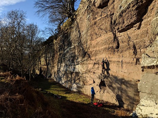 Final route of a great winter's day cragging.  © Alastair R