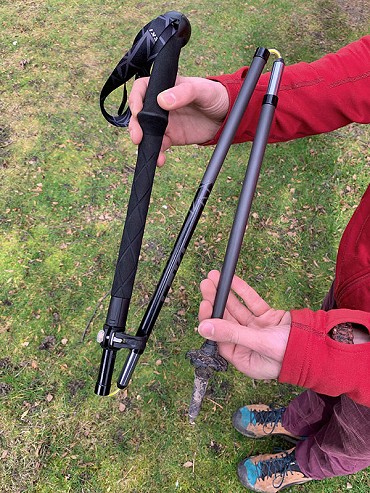 Five section poles folded to a tidy length that fits easily in a rucksack  © Alan James