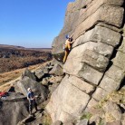 Overhanging buttress direct, burbage north