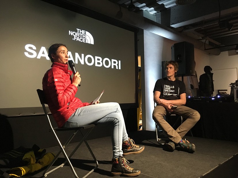 Natalie Berry interviews James Pearson at the Regent Street The North Face store.  © Yvette Casallas