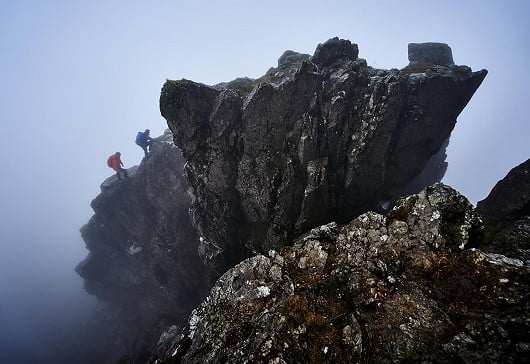 A moody day on the Clogwyn y Person Arete  © Hamish Frost
