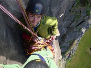 Nathan and me on the cosy belay ledge he found after getting lost on pitch 3