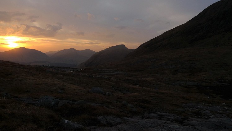 Sunset from wild camp in Lairig Dochard  © Steely12