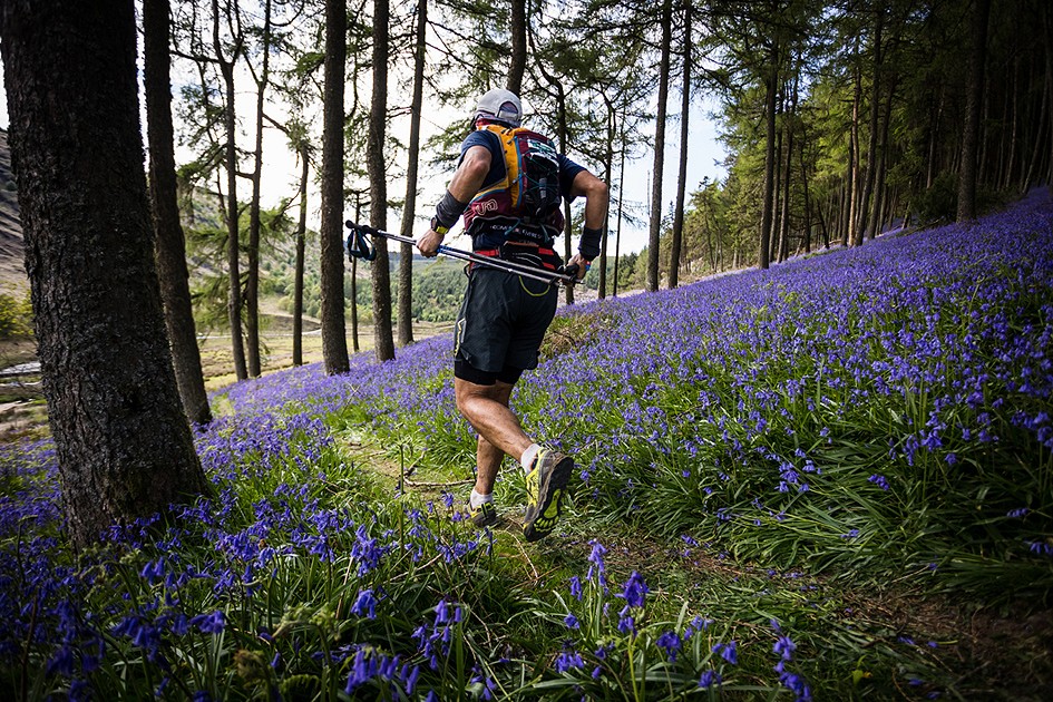 Running through bluebells on Drum Yr Eira, day 4  © No Limits Photography