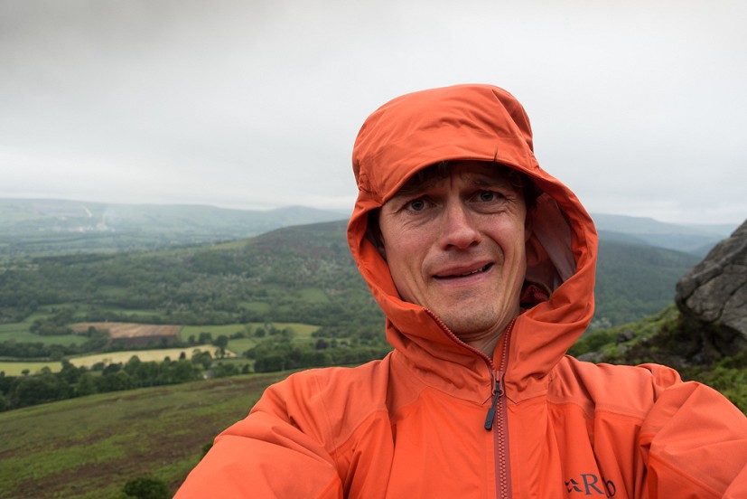 The helmet compatible hood helps keep out the elements, providing you do it up properly (unlike me here)  © UKC Gear