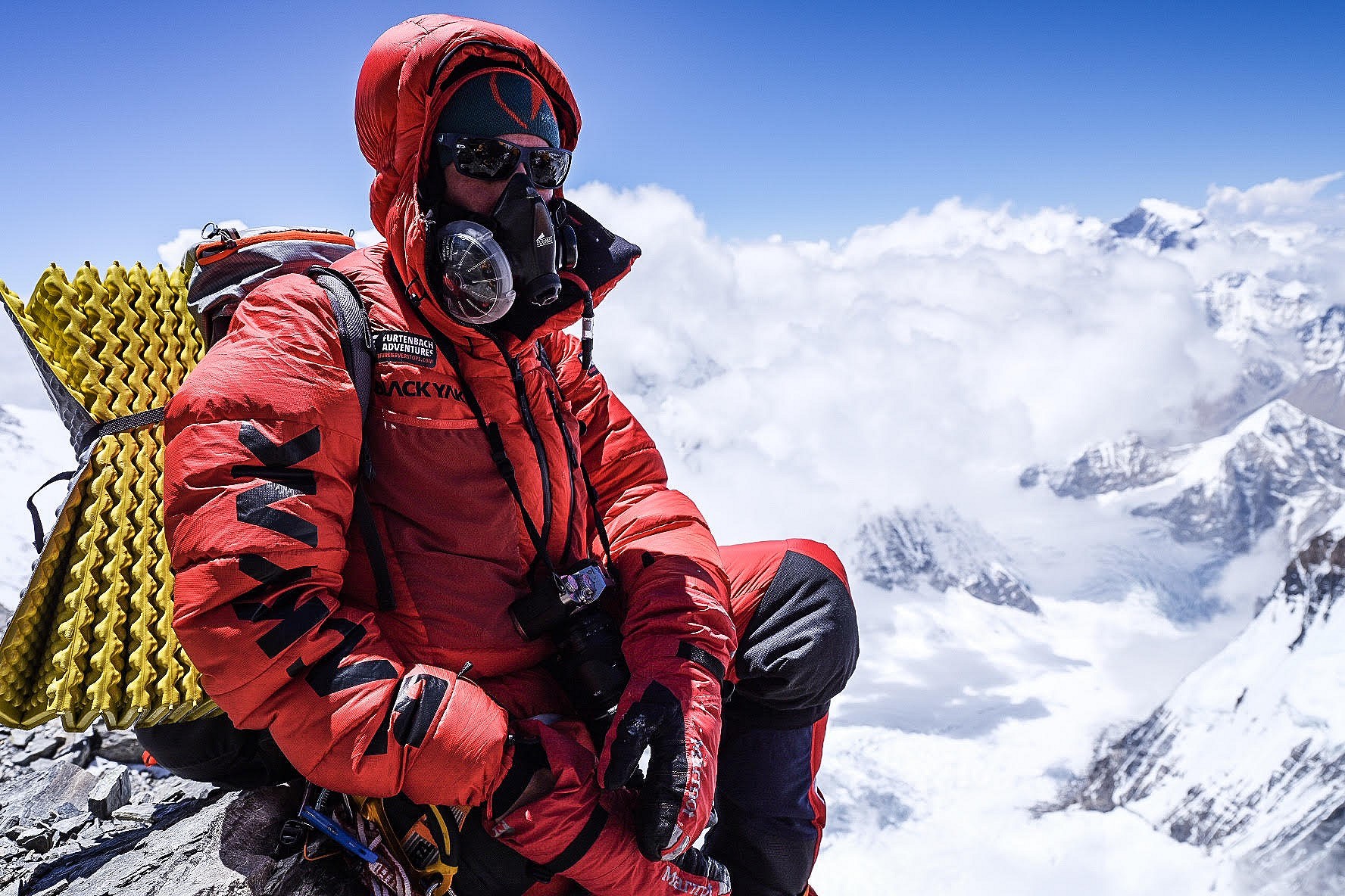 Furtenbach on the summit in 2019.  © Lukas Furtenbach