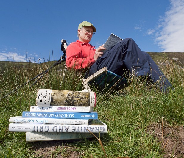 He's too busy reading and writing about real mountains to worry much about the fictional sort...   © Ronald Turnbull