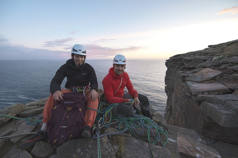 Molly and Jesse on top just as the sun sets.  © Alastair Lee/Brit Rock Film Tour