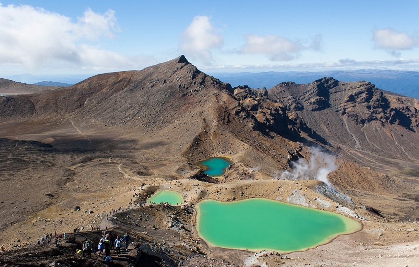 The famous Emerald Lakes of the Tongariro Crossing - and its associated hordes  © Calum Wadsworth