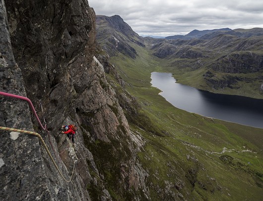 Following the P2 traverse of Gob, at the remote and wonderful Carnmore Crag  © Alpenglow