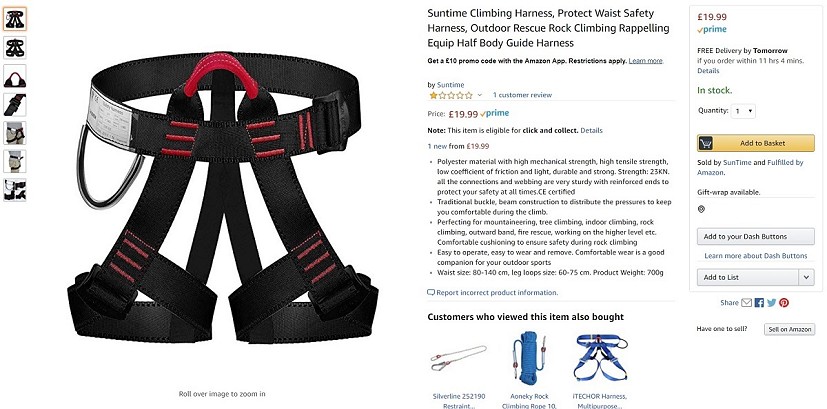  NewDoar Climbing Harness CE Certification Full Body for  Amusement Park & Rock Climbing Expedition(7-15 Years) : Sports & Outdoors