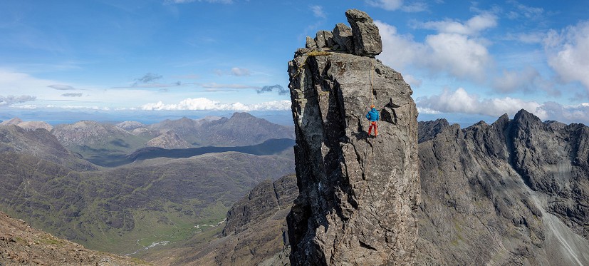Dan Bailey abseiling off the Inaccessible Pinnacle  © Nick Brown - UKC