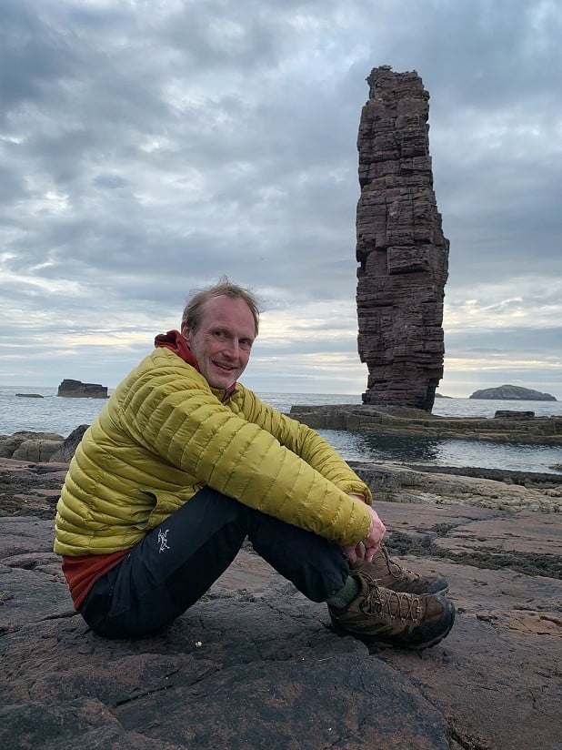 Széll in front of his objective, the final stack in his Big Three challenge.  © Keith Partridge