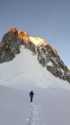 Approaching Tour Ronde North Face in the morning alpenglow - 24th June 2019