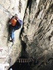 Climbing the ladders in the cave