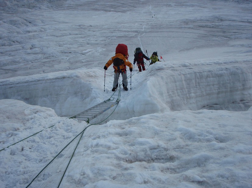 Large crevasse low on the glacier.   © JSTaylor