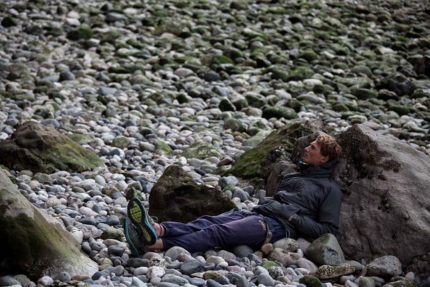 Jack Lawledge resting before the redpoint  © Rob Greenwood - UKC