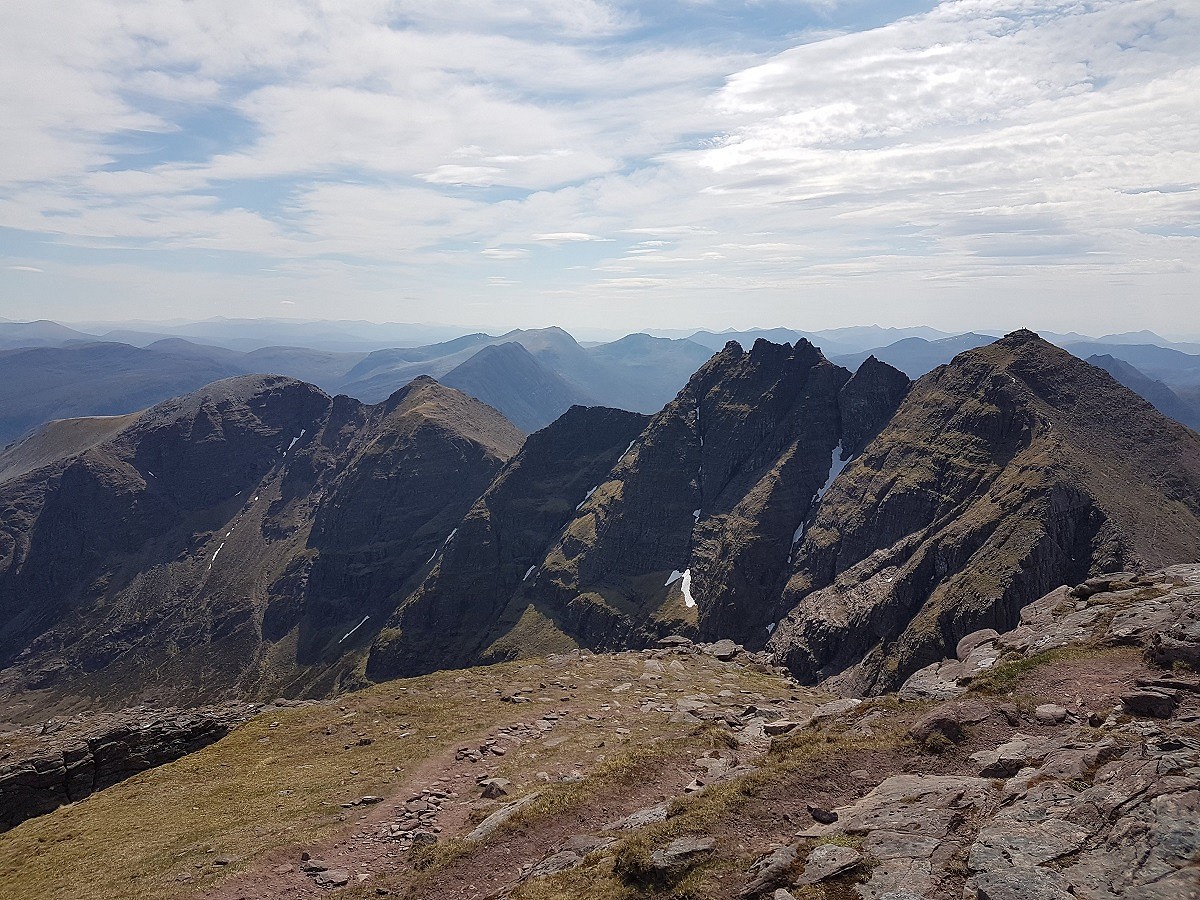 Looking back to the pinnacles from Bidein a' Ghlas Thuill  © Rosie Robson