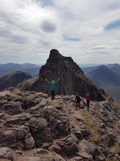 Triumphant at the end of mainland Britain's greatest ridge traverse  © Rosie Robson