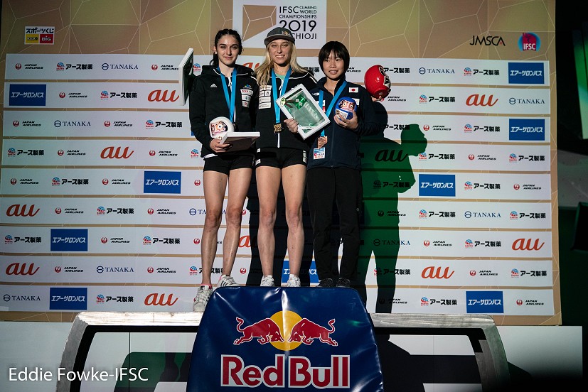 Women's Podium: Hachioji Lead World Championships.  © Eddie Fowke/IFSC