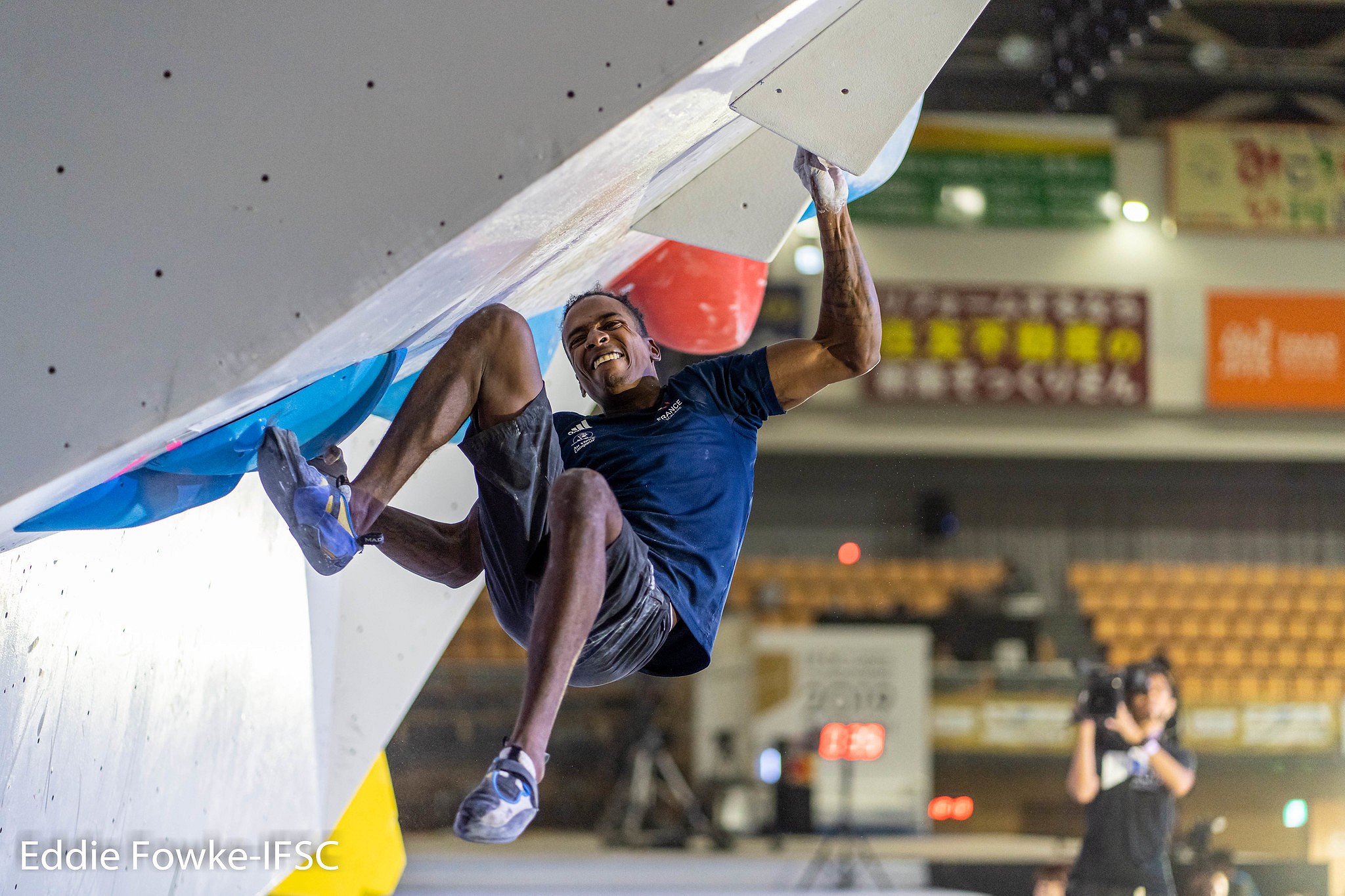 Mickael Mawem earned an Olympic ticket, but has some work to do in Lead.  © Eddie Fowke/IFSC