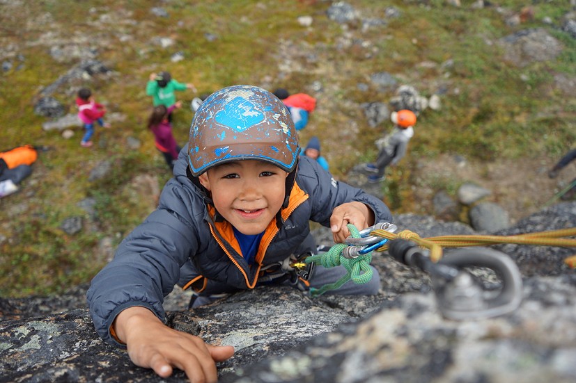 Giving something back to the local people: a climbing set-up for the kids.  © UKC News