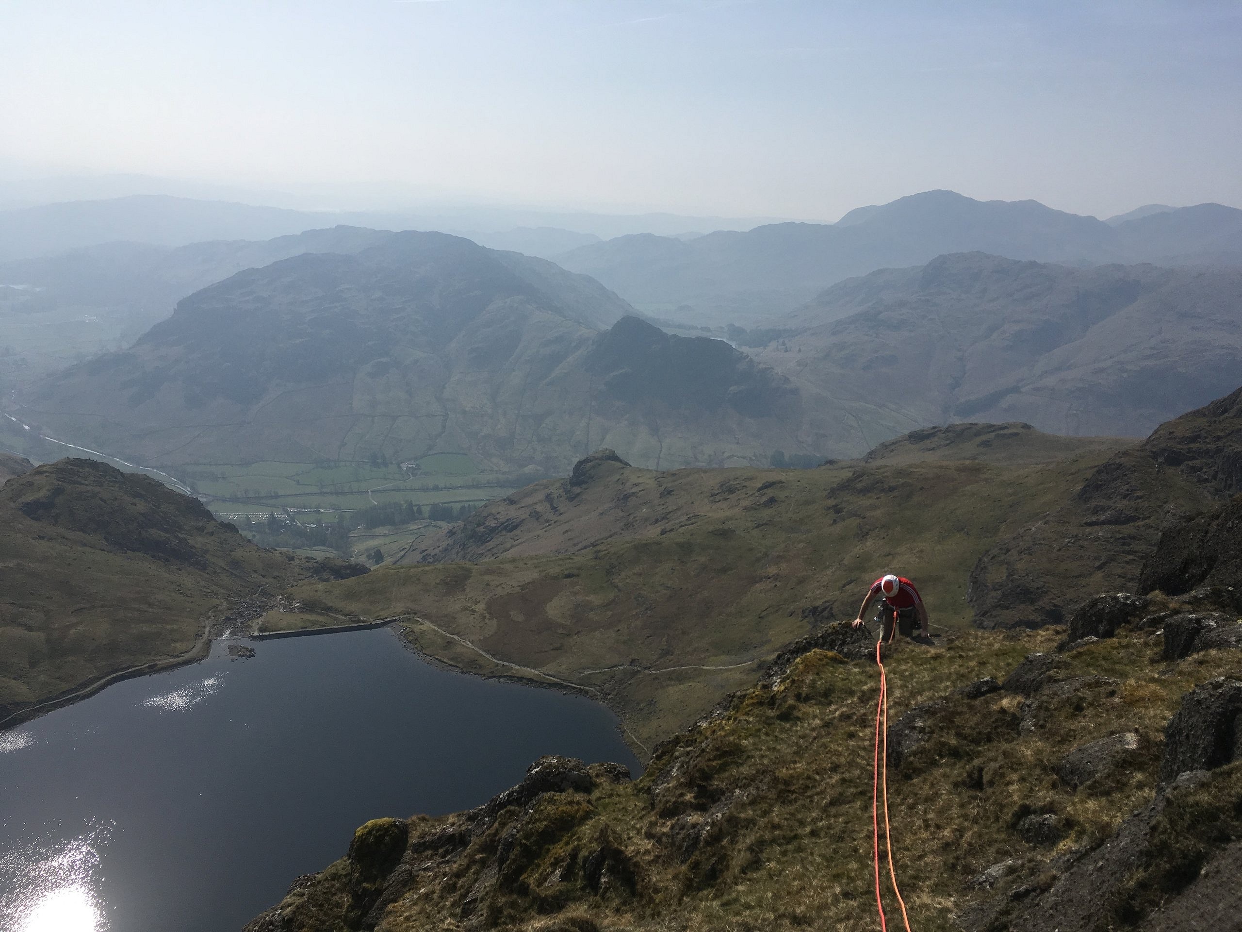 Topping out on Pavey Ark after an earlier recce.  © Huw Davies