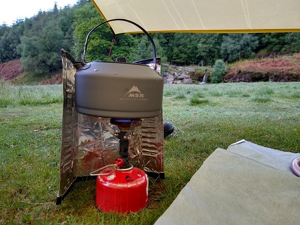 PocketRocket Deluxe and Pika Teapot on a summer tarp trip  © Toby Archer